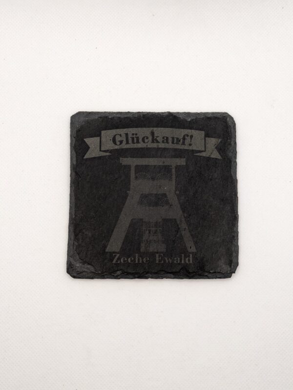 8er Set Schiefer Untersetzer "Glückauf" Zechen