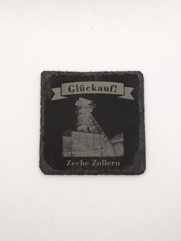 8er Set Schiefer Untersetzer "Glückauf" Zechen