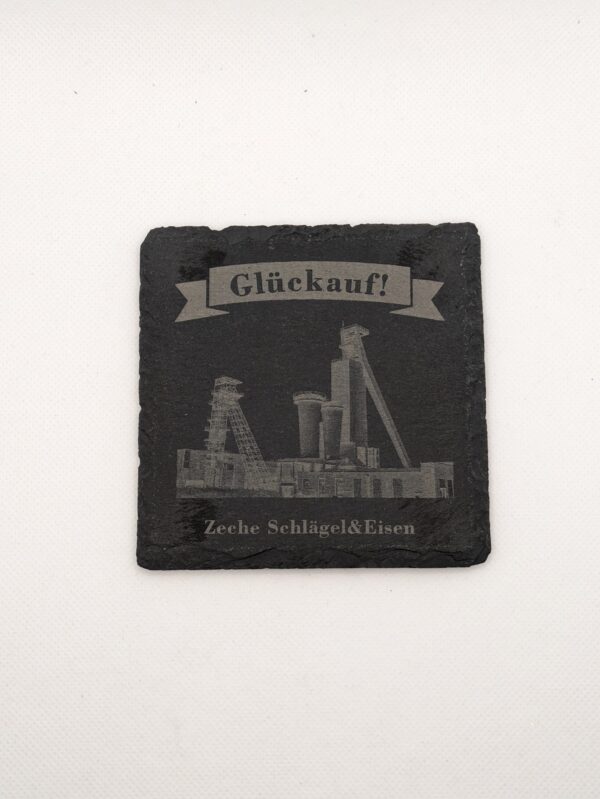8er Set Schiefer Untersetzer "Glückauf" Zechen