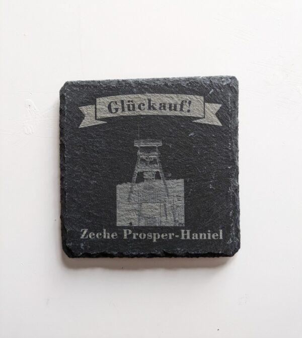 8er Set Schiefer Untersetzer "Glückauf" Zechen