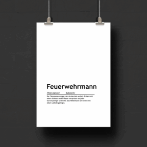 Definition "Feuerwehrmann" (Print-Version)