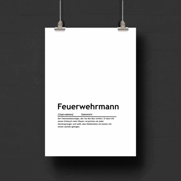 Definition "Feuerwehrmann" (Print-Version)