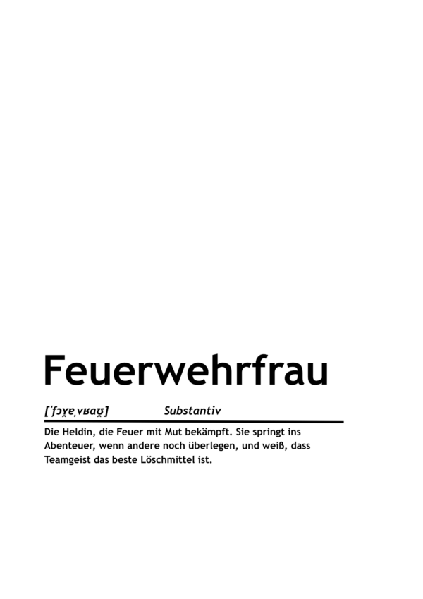 Definition "Feuerwehrfrau" (Print-Version)