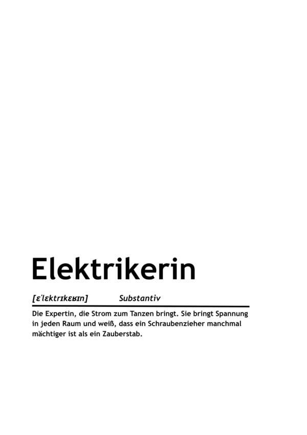 Definition: Elektrikerin (Print-Version)