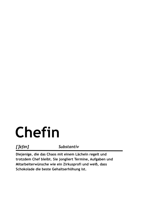 Definition: Chefin (Print-Version)