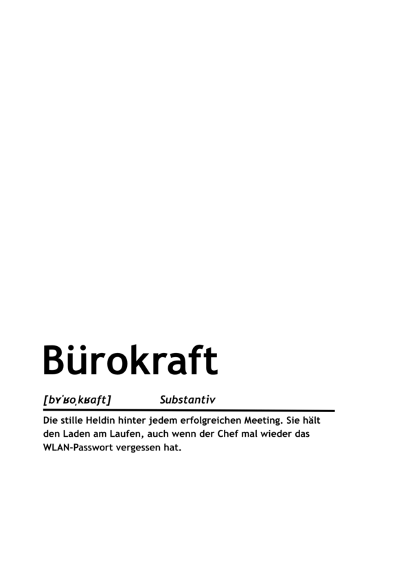 Definition: Bürokraft (Print-Version)