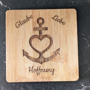 8er Set Schiefer Untersetzer "Glückauf" Zechen