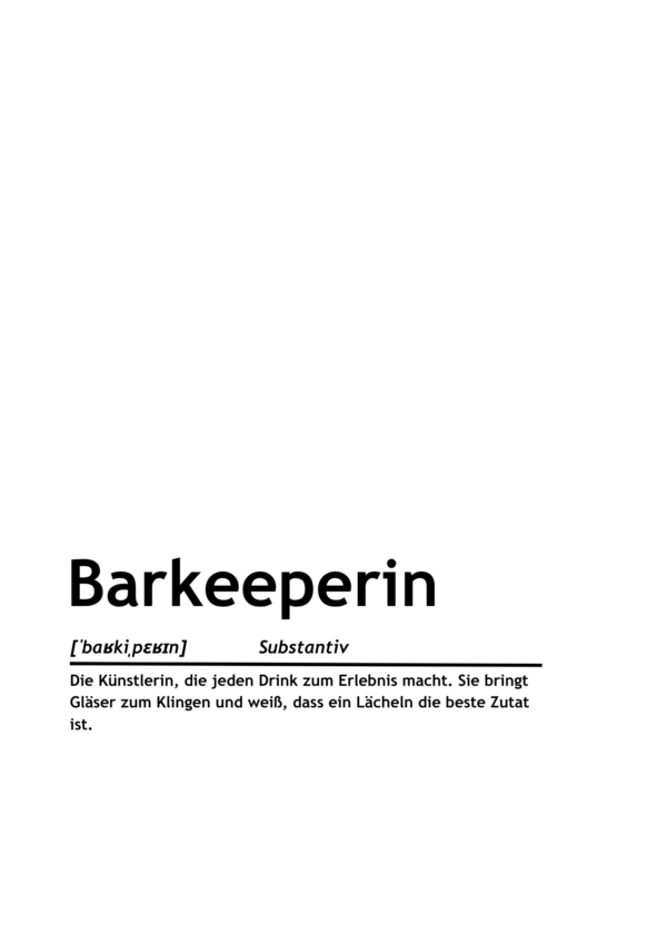 Definition: Barkeeperin (Print-Version)