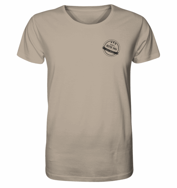 front-organic-shirt-b9ab9b-1116x.png Organic Shirt "Bester Papa der Welt" Motiv schwarz - Organic Shirt