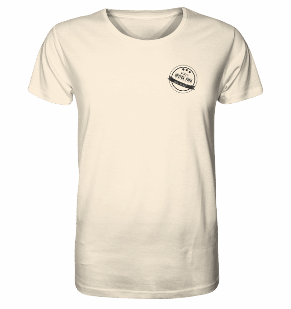 front-organic-shirt-fcf0dc-1116x.png Organic Shirt "Bester Papa der Welt" Motiv schwarz - Organic Shirt