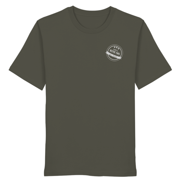 Organic Shirt "Bester Papa der Welt" - Motiv weiß - dunkle Farben