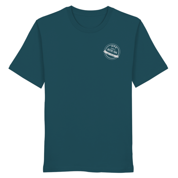 Organic Shirt "Bester Papa der Welt" - Motiv weiß - dunkle Farben